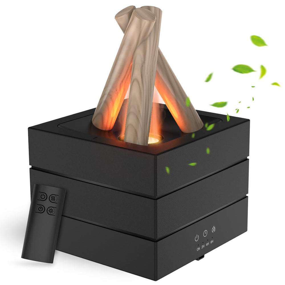 Essential oil diffuser with campfire-like lighting and 280ML capacity