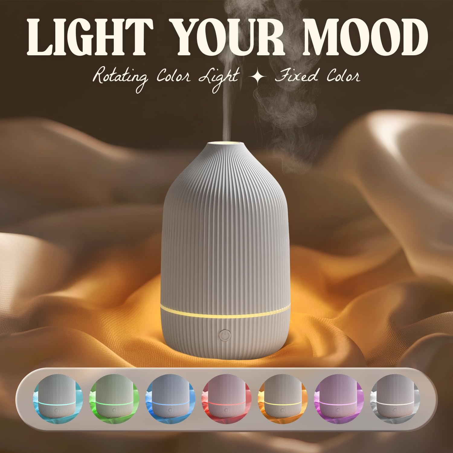 Front view of 100ml ultrasonic diffuser on a desk