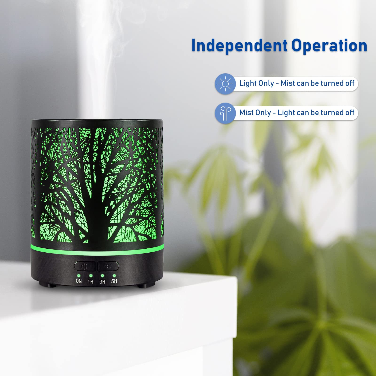 Diffuser displaying 4 timer modes and 7-color night light