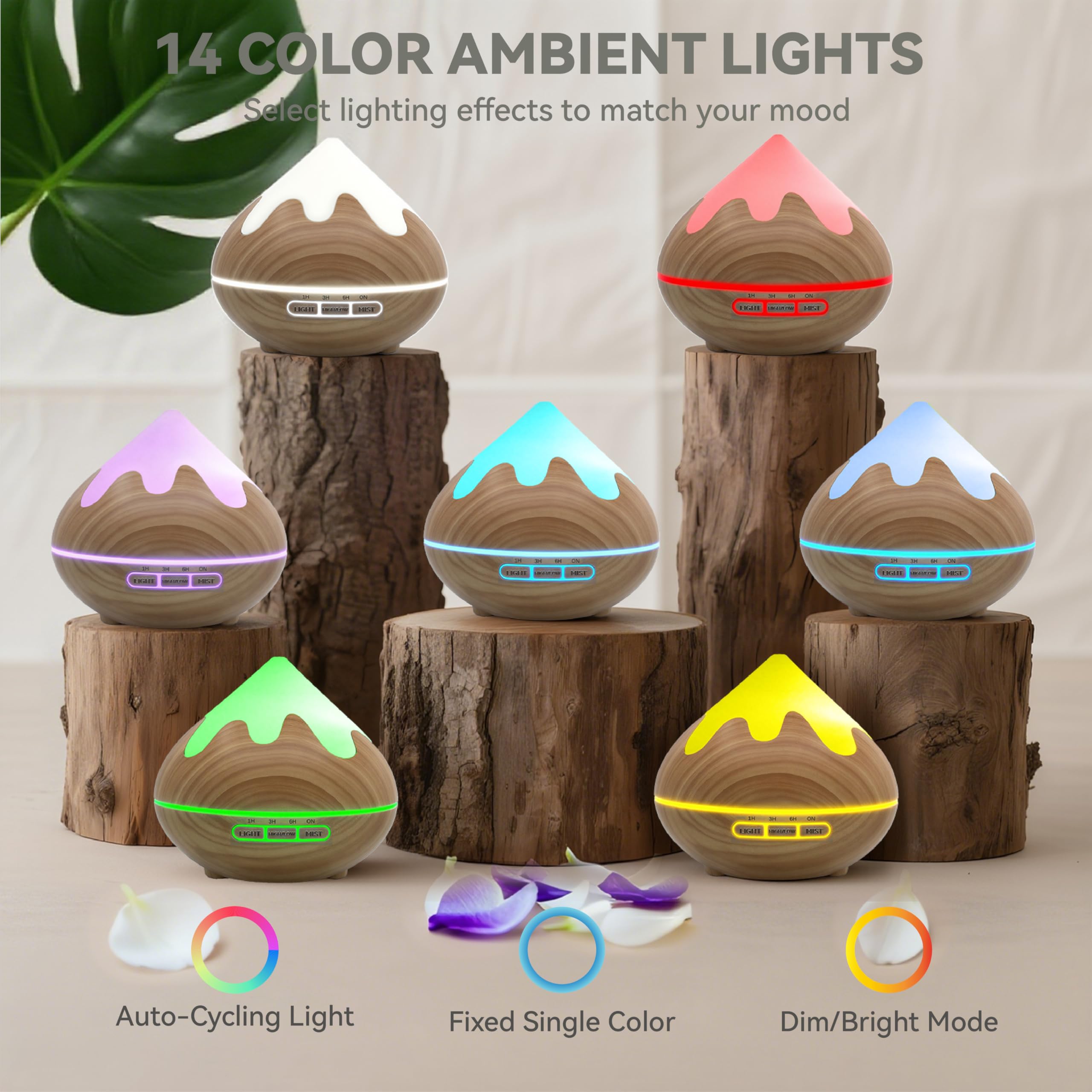 Brown 500ml ultrasonic diffuser side view