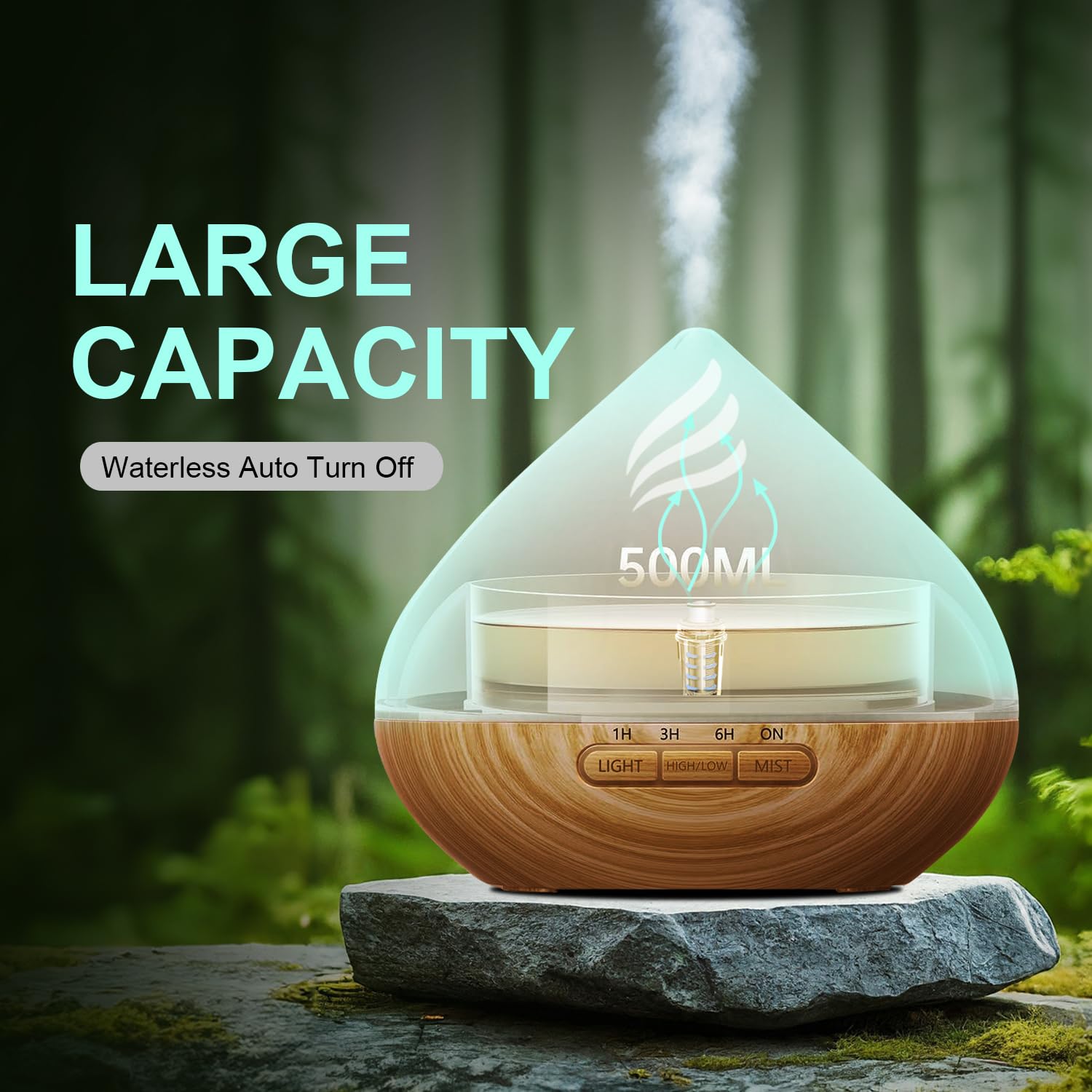 Auto-off safety feature with 500ml capacity