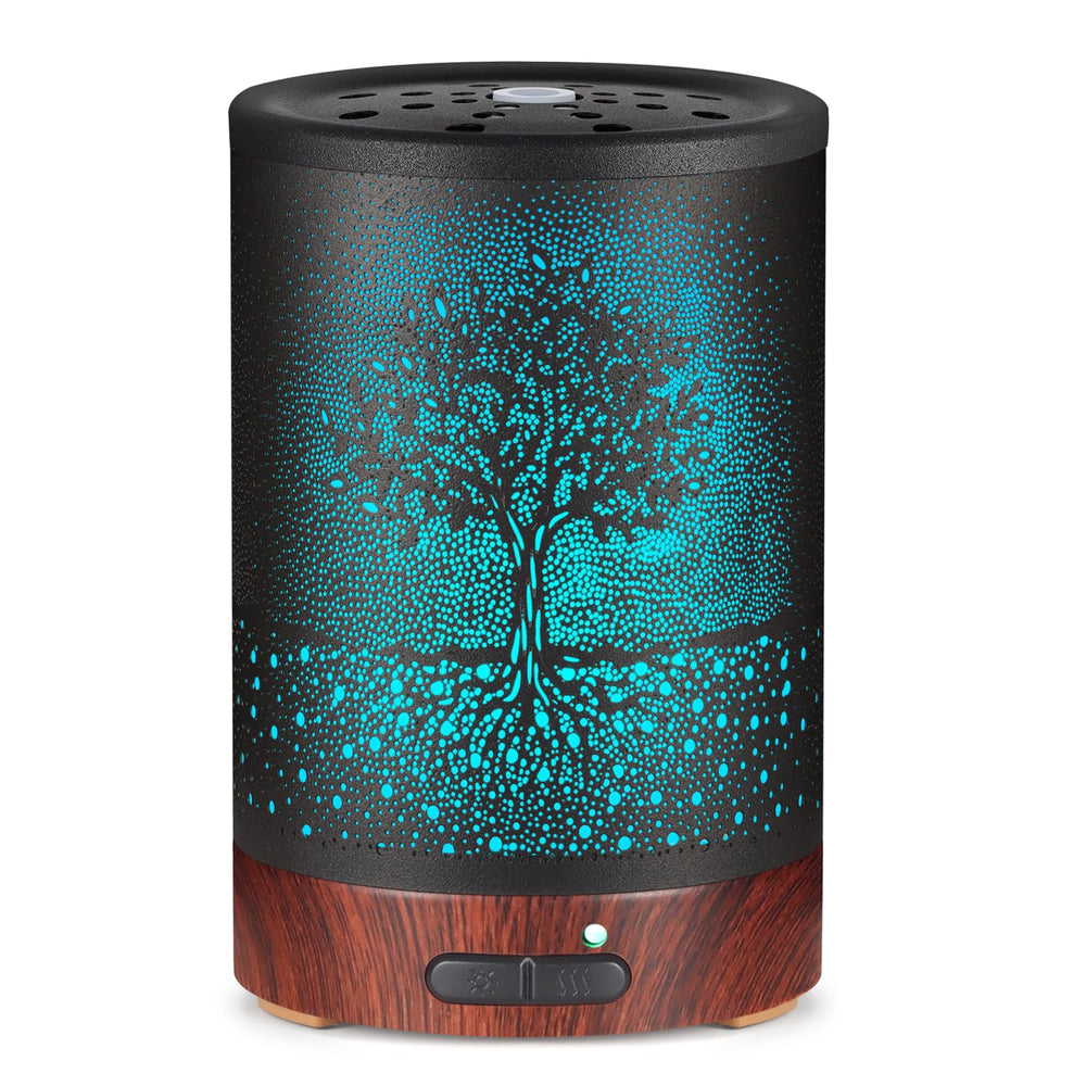 Essential oil diffuser with 7 color LED lights and auto-off feature