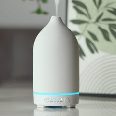 White ceramic essential oil diffuser with 150ml capacity