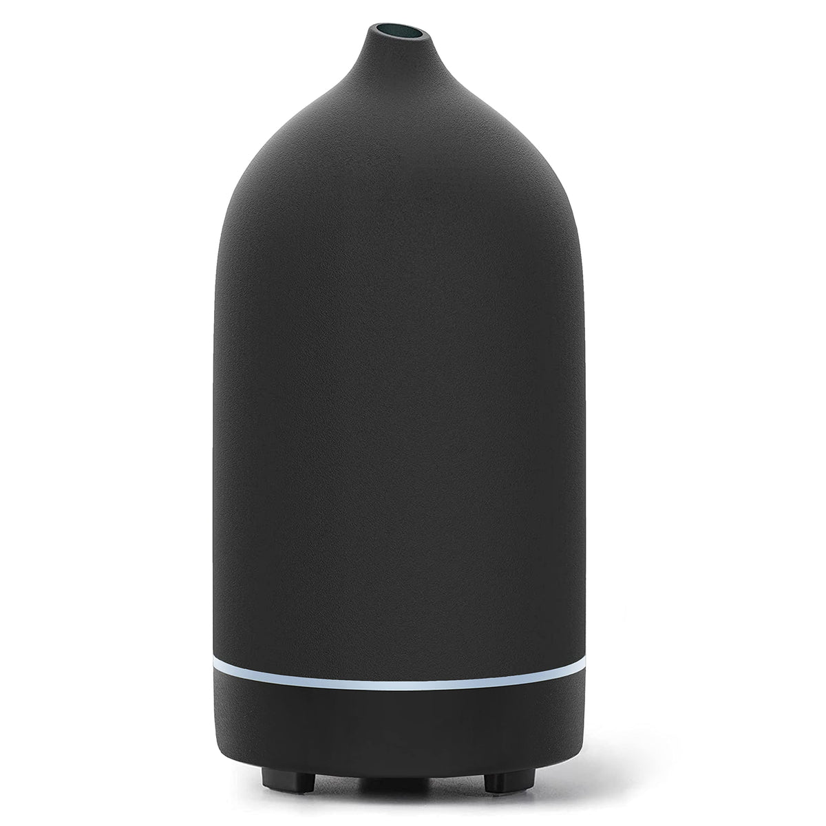 Handcrafted black ceramic essential oil diffuser with night light