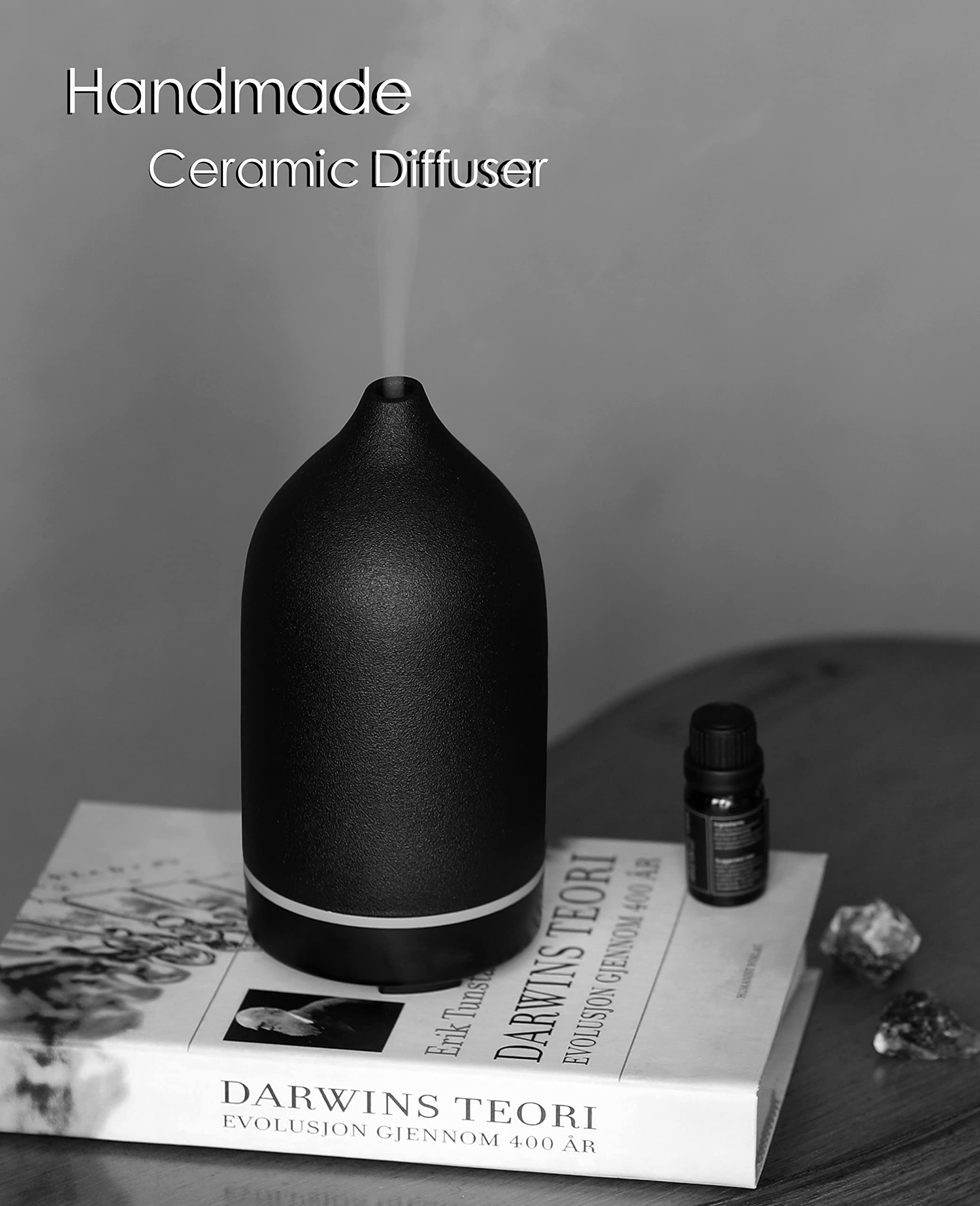 Close-up of ceramic diffuser cover showing ultrasonic mechanism