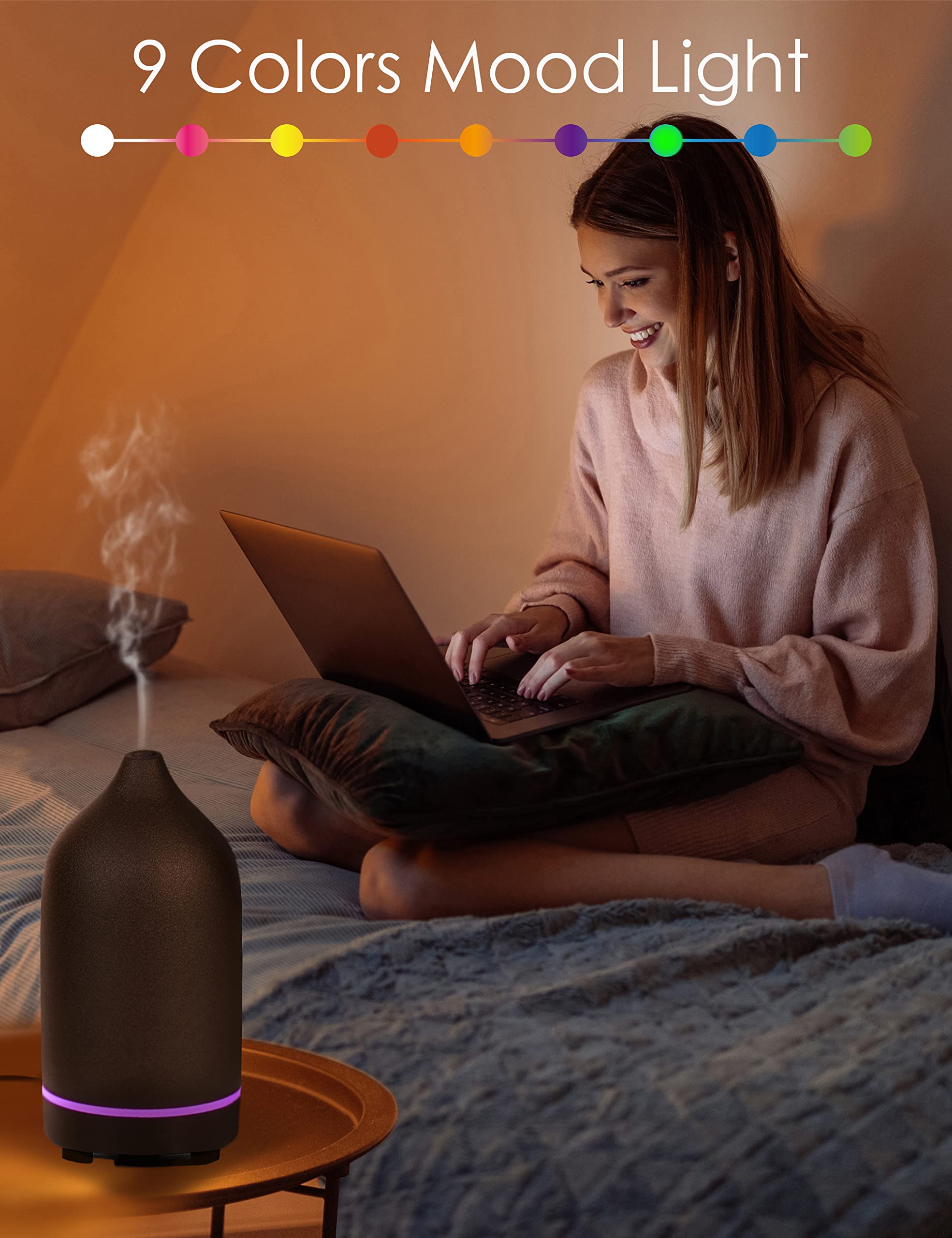 Diffuser displaying 9-color mood light