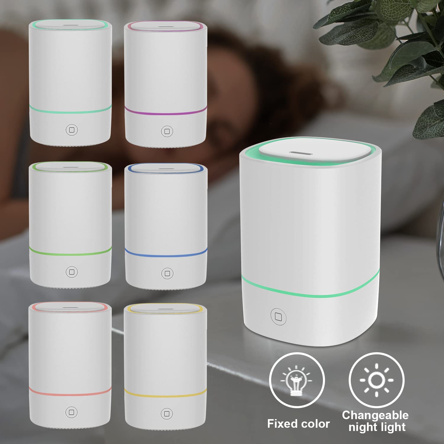 Compact design essential oil diffuser on a surface