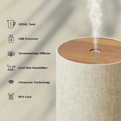 Compact diffuser on a bedside table, ready for use.