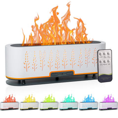 Front view of white 200ml flame air essential oil diffuser