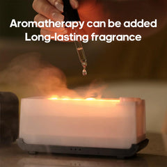 Cordless flame diffuser showing seven color options