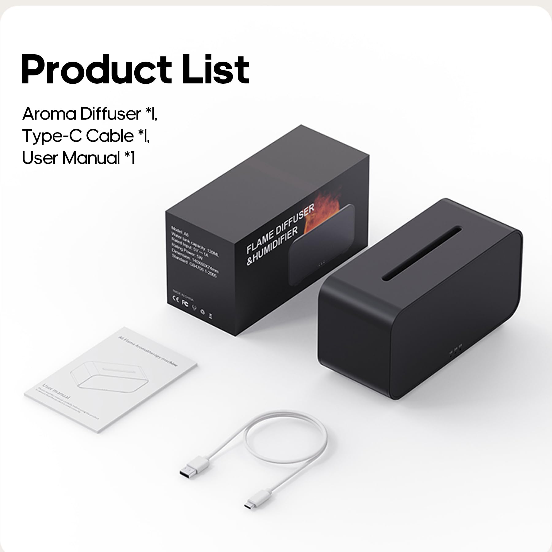 Portable oil diffuser with high-quality PP water tank