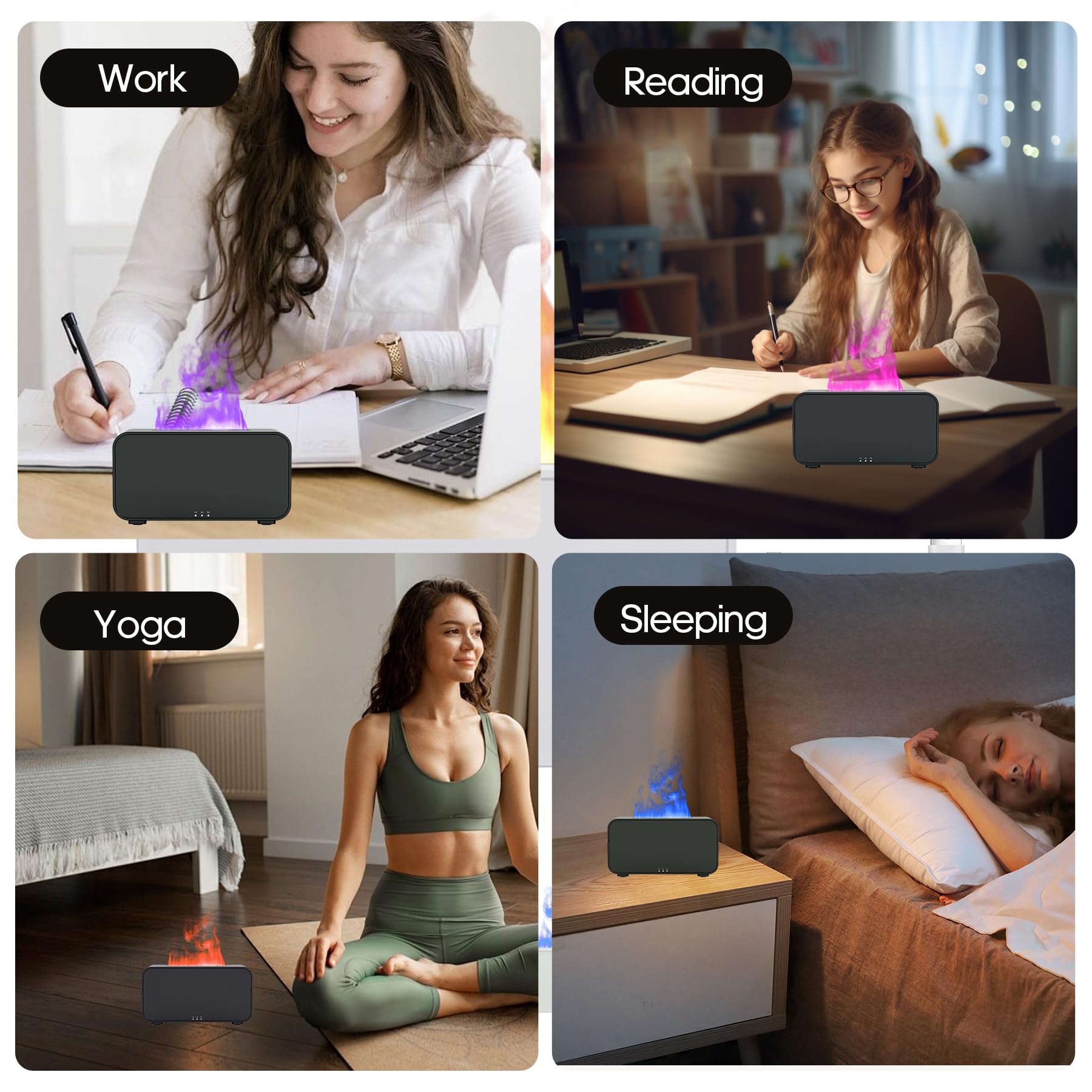 Minimalist aromatherapy diffuser ideal for focus, study, yoga or sleep; gift-ready