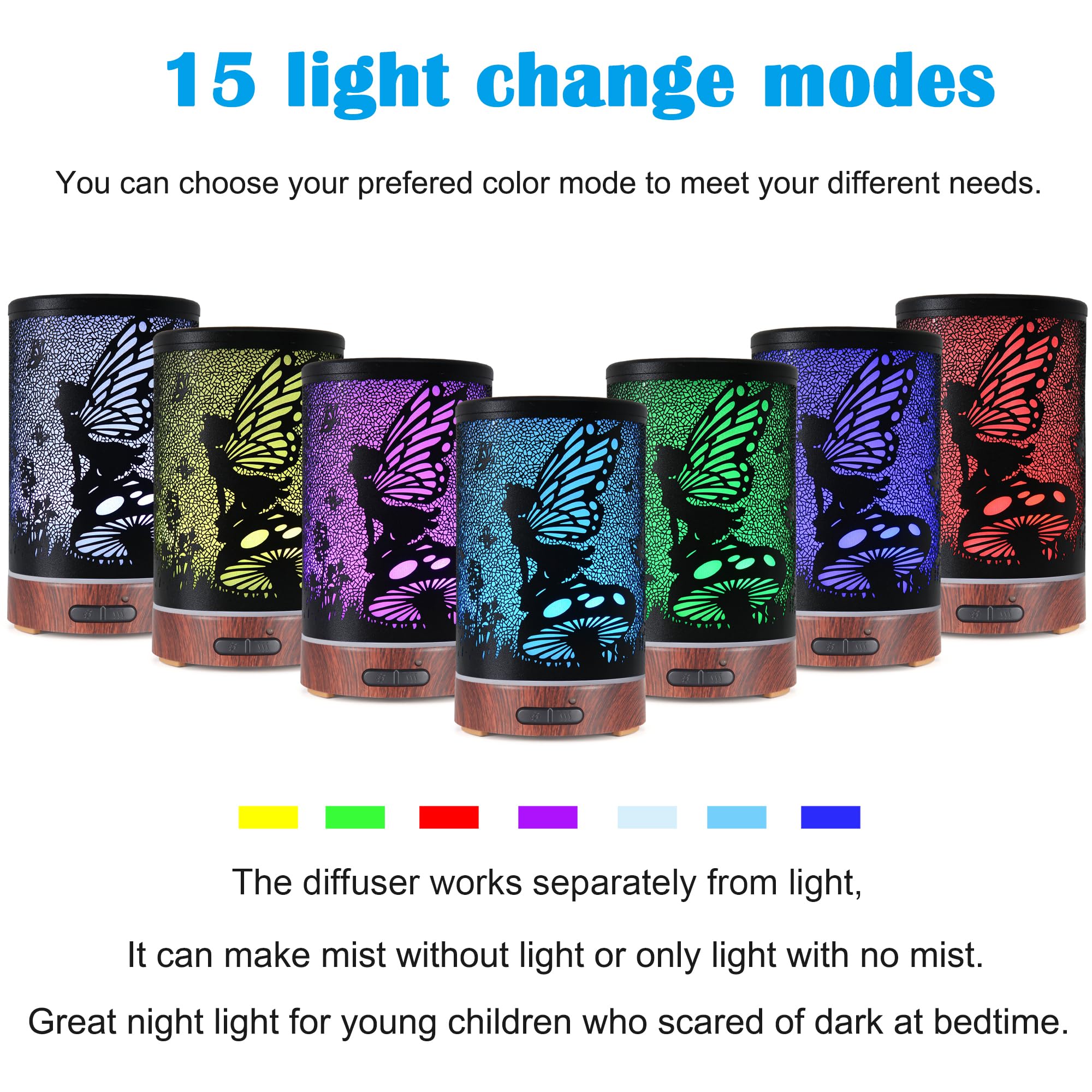 Mist output with color-changing LEDs close-up
