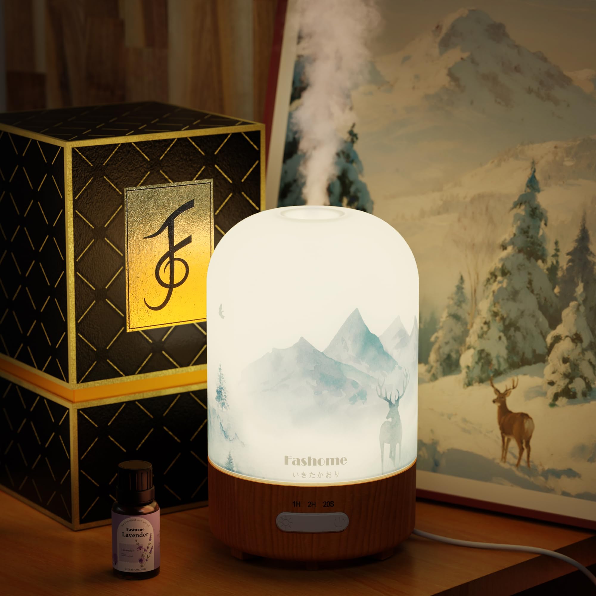 Hand-blown glass essential oil diffuser 100ml