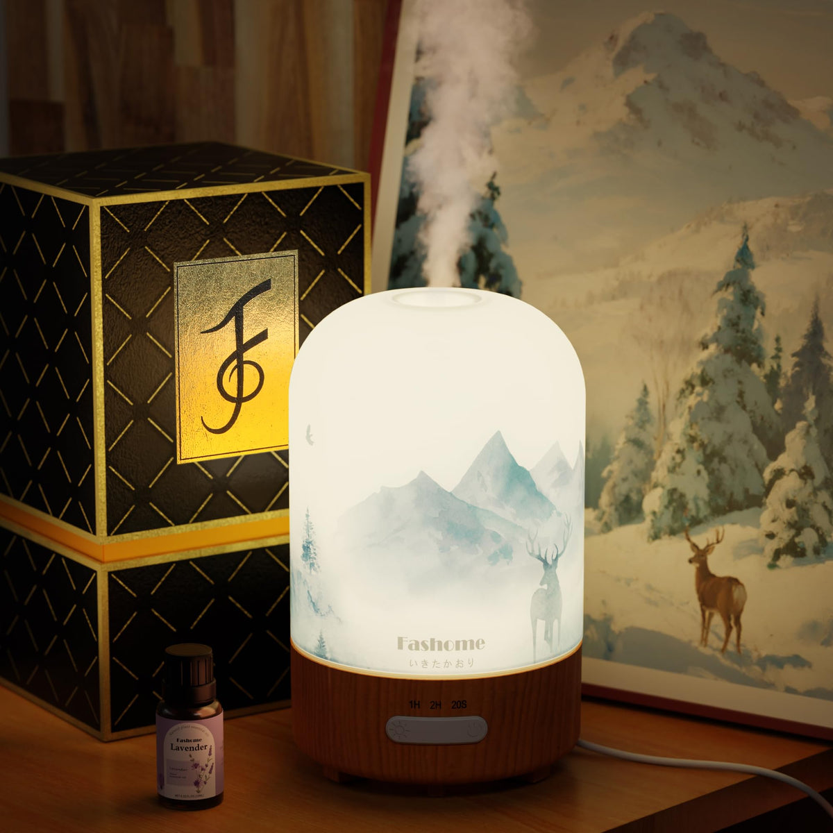 Hand-blown glass essential oil diffuser 100ml