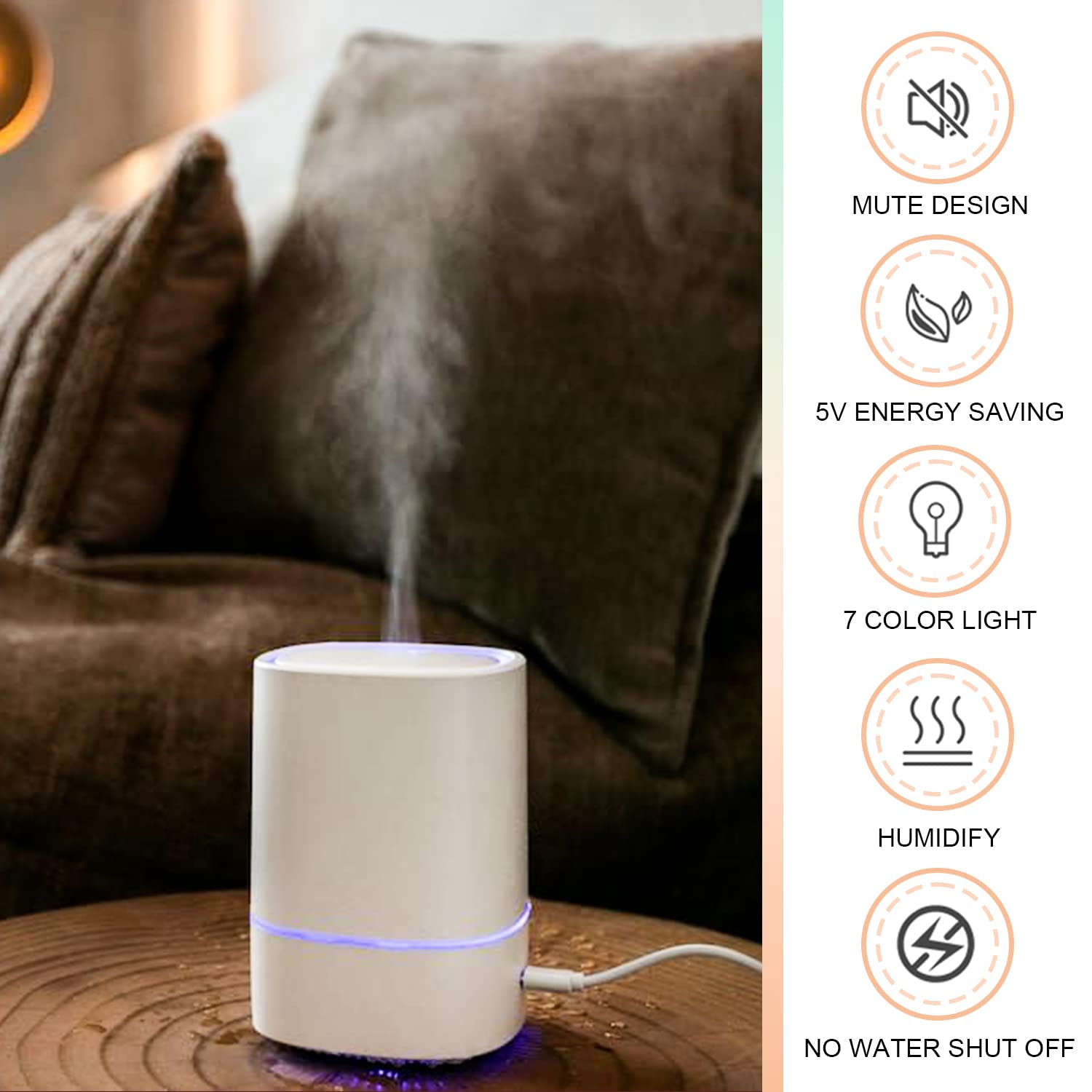 Essential oil diffuser placed on an office desk