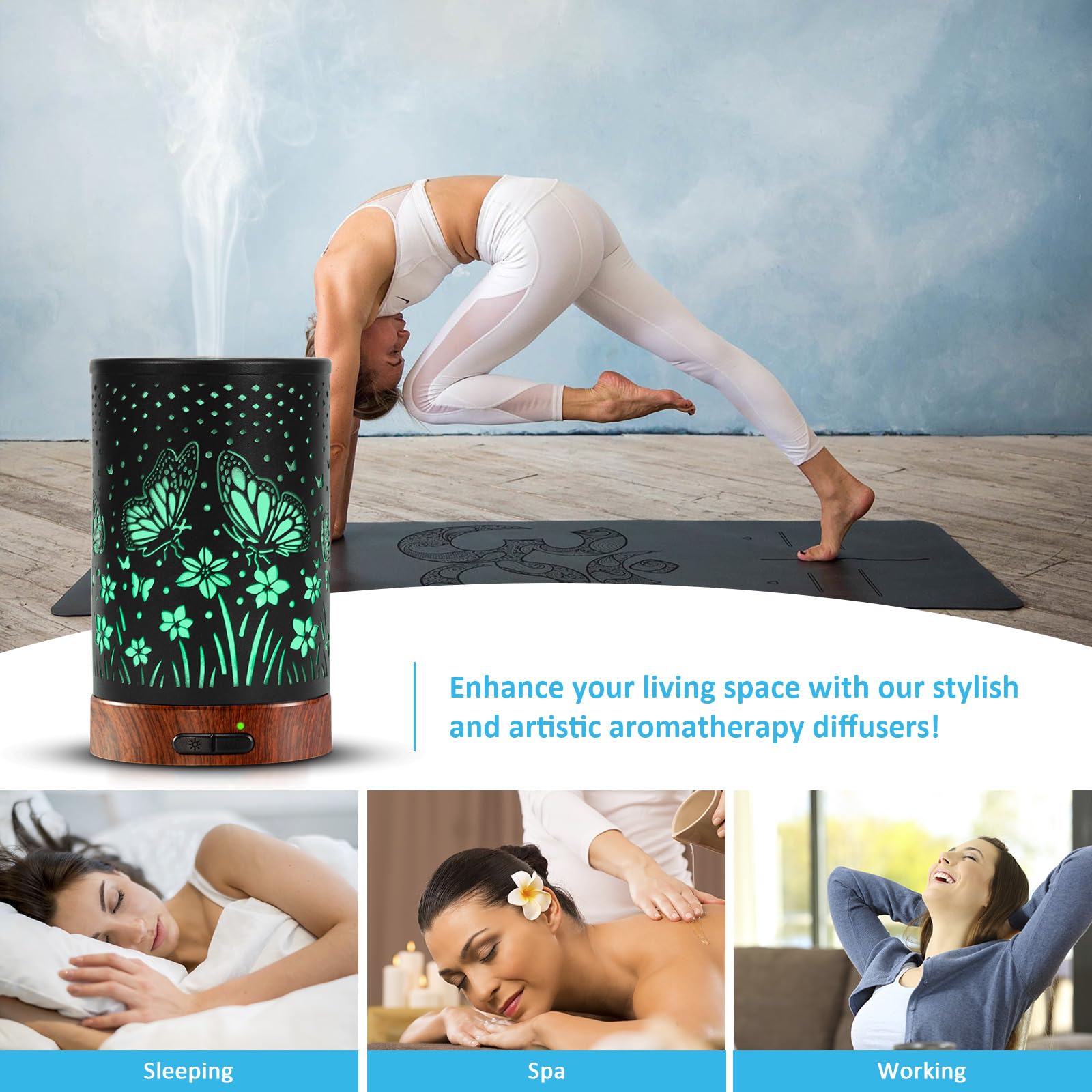 Decorative metal diffuser for living room ambience