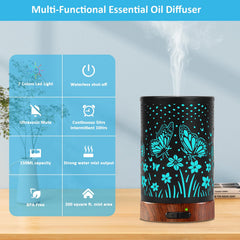 Waterless auto shut-off essential oil diffuser