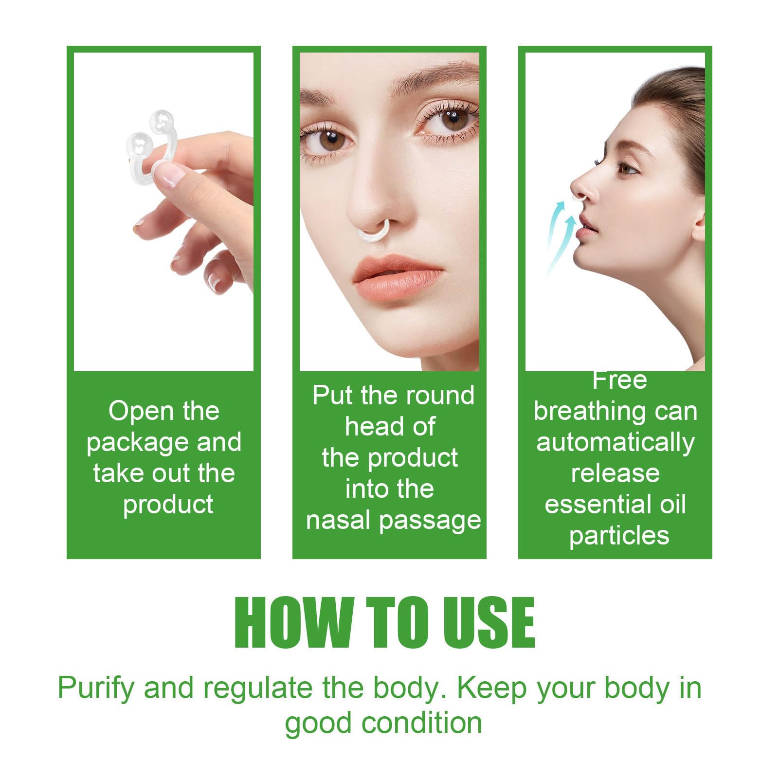 Portable 5-piece essential oil nose ring set