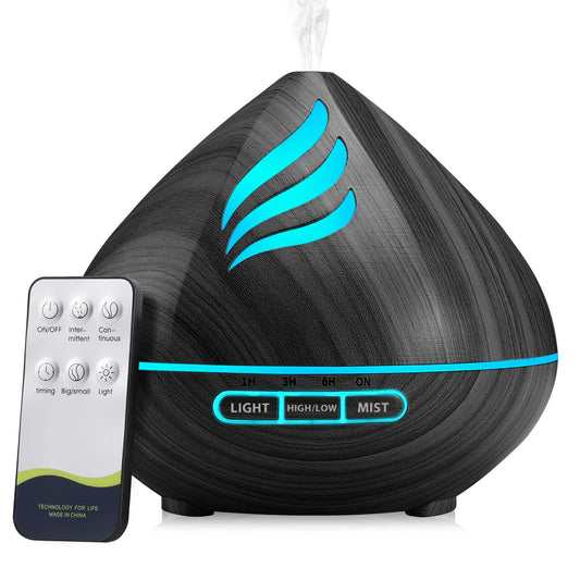 Black Essential Oil Scent Diffuser 500ml with remote