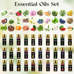 Lavender and citrus essential oils in a set
