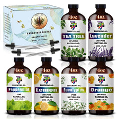 Main image of GV77ZF Essential Oil Set with six 4oz amber bottles