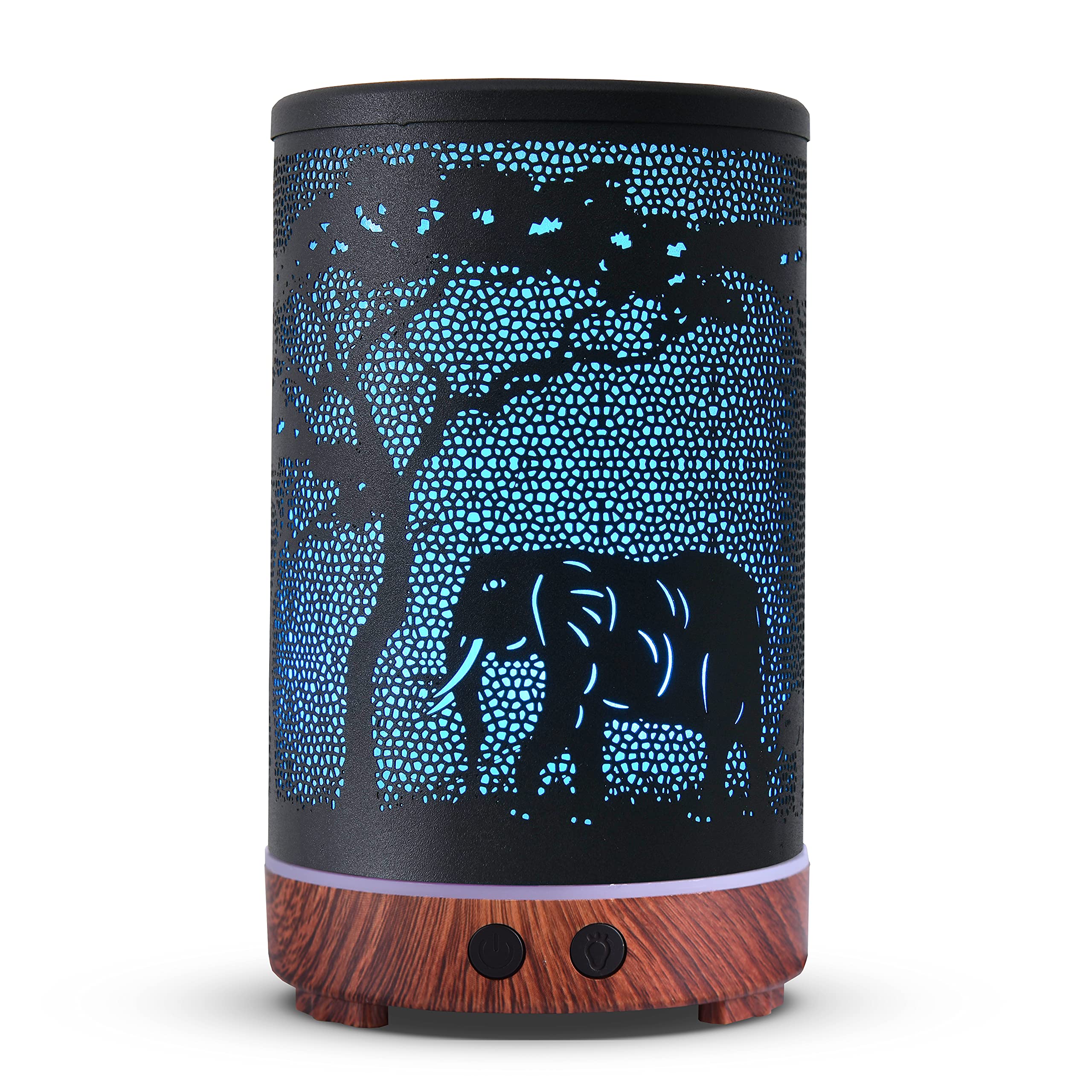 Elephant-design essential oils diffuser with 7-color LED lights