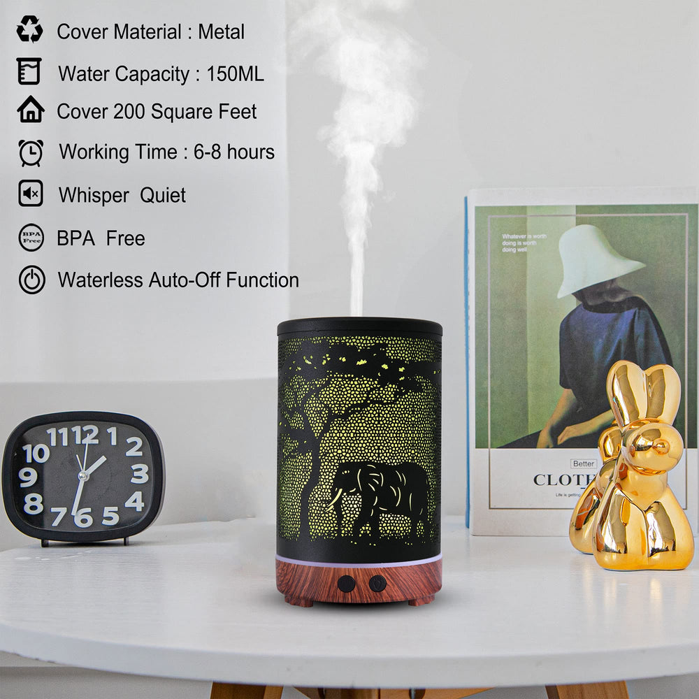 Metal cool mist humidifier diffuser on a desk