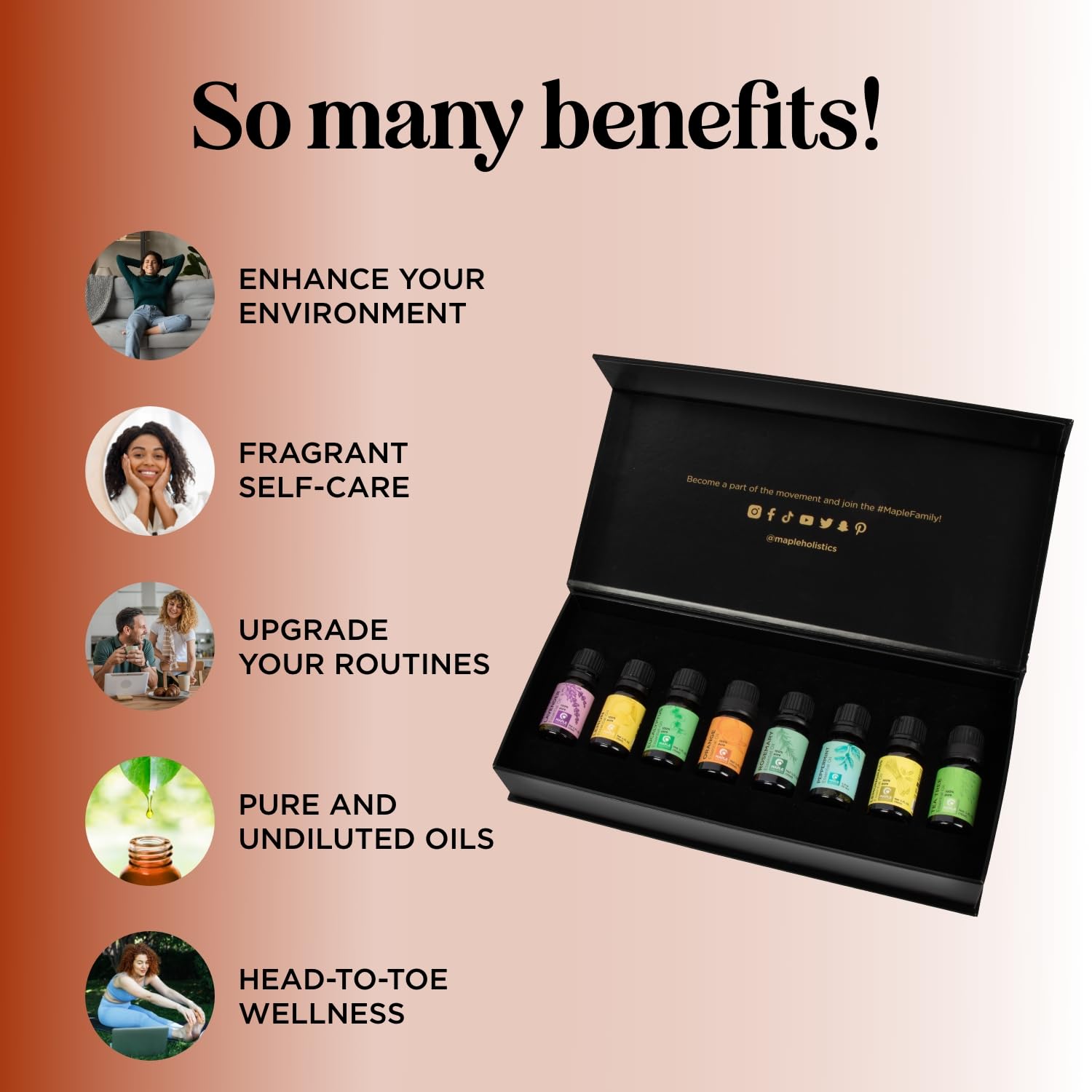 Aromatherapy essential oils kit for diffusers at home