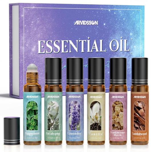 Lavender essential oil roll-on bottle