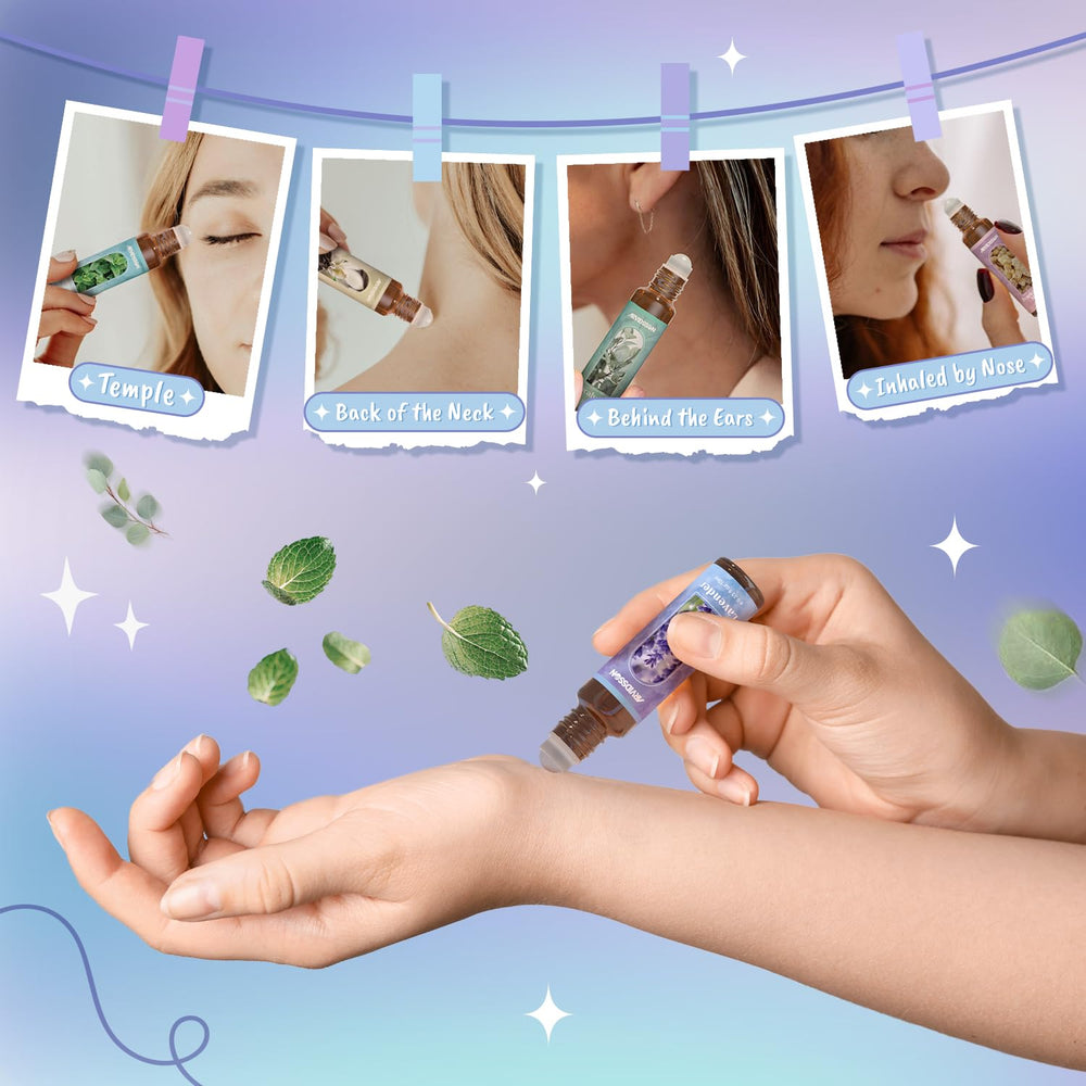 Sandalwood essential oil roll-on bottle