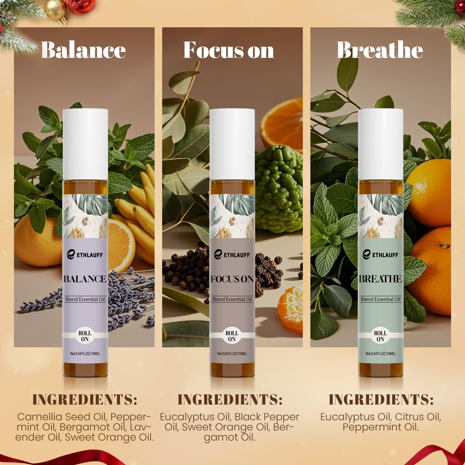 Breathe blend essential oil roll-on bottle