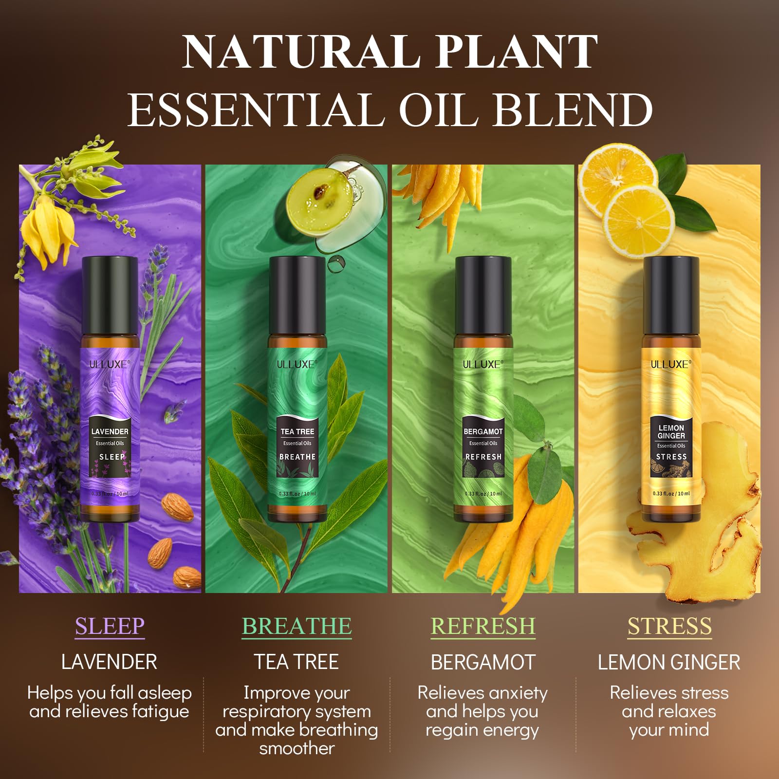 Frankincense & Cedar essential oil roll-on - 10ml in amber glass