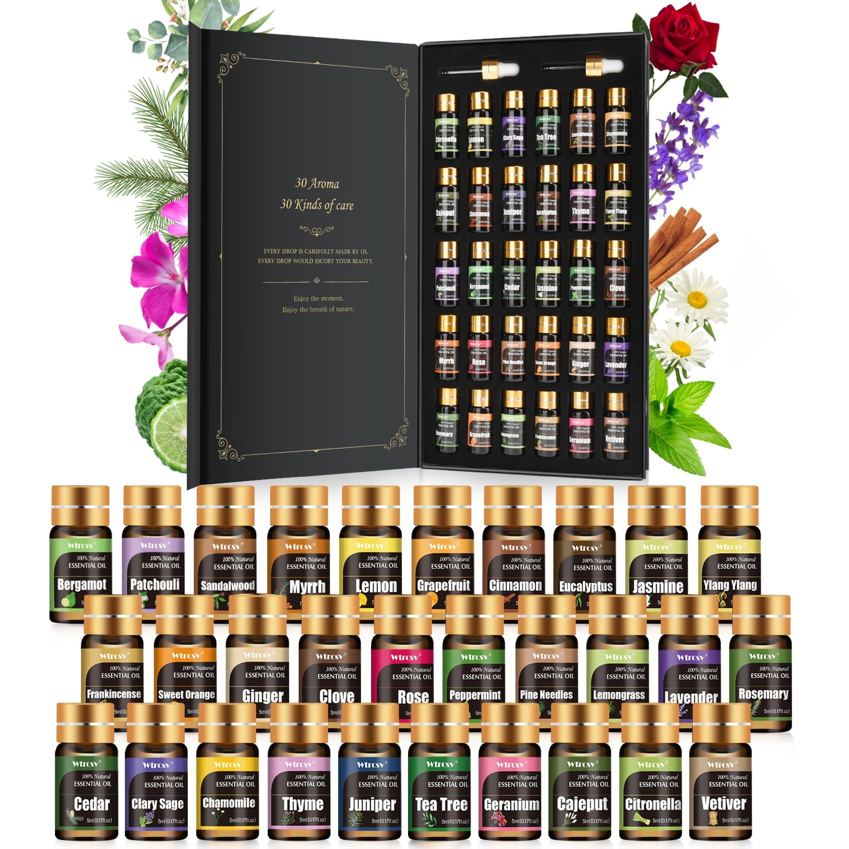 Gift box of essential oils set