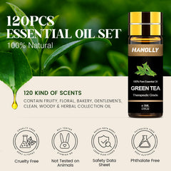 Diverse essential oil collection featuring fruity and floral scents