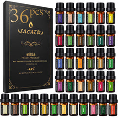 Assorted essential oils in amber bottles in a set