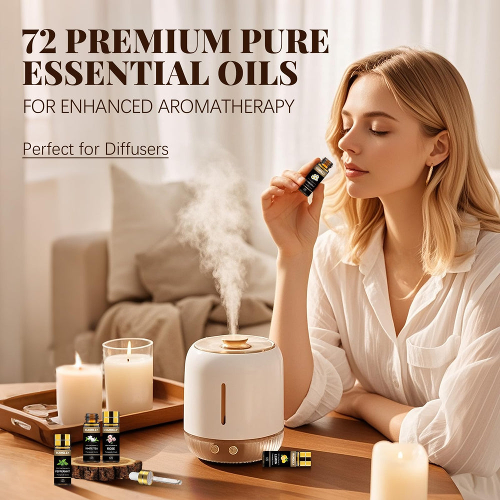 Rose, Lavender and Ylang-Ylang essential oils from the set