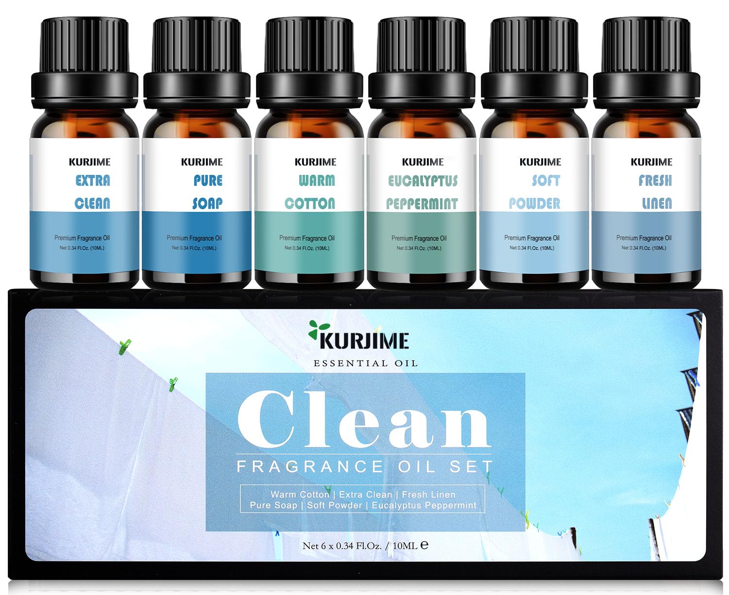 Packaging of Clean Scents Essential Oils Set in a gift box
