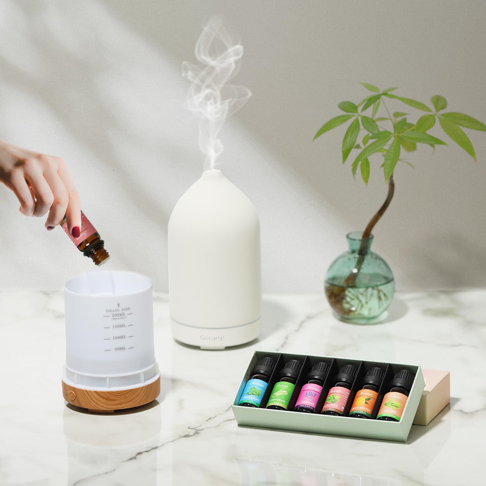Peppermint essential oil bottle from the set