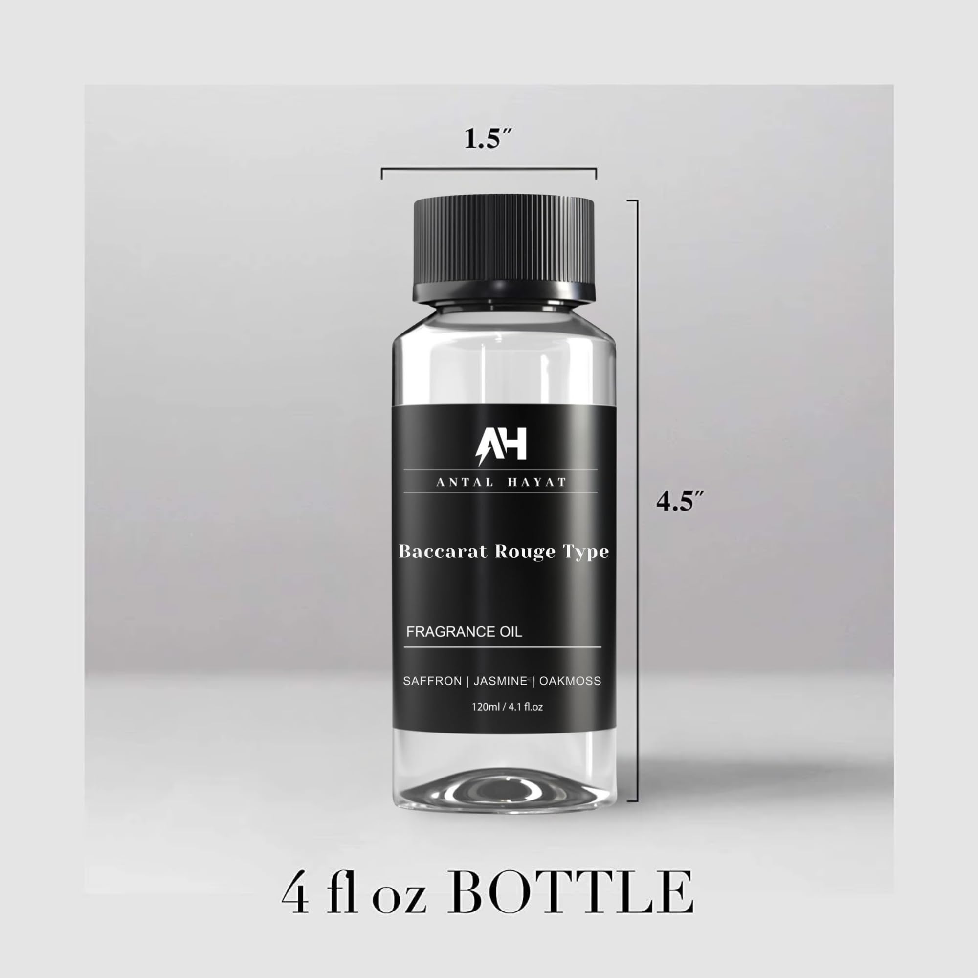 Ultrasonic diffuser oil bottle labeled Baccarat Rouge 540