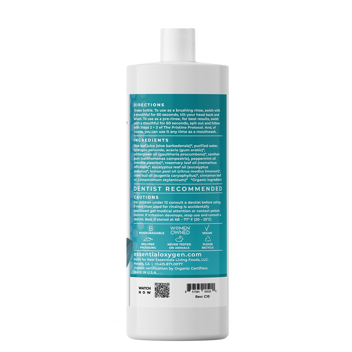 Eco-friendly packaging of Essential Oxygen Brushing Rinse