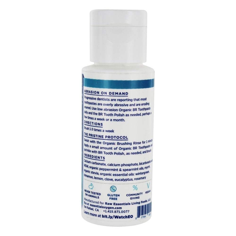 Ingredients list shown on ESSENTIAL OXYGEN Organic Mint Tooth Polish