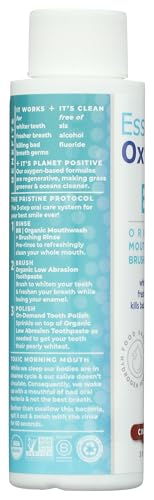 Pouring a small amount of mouthwash into a cap for use