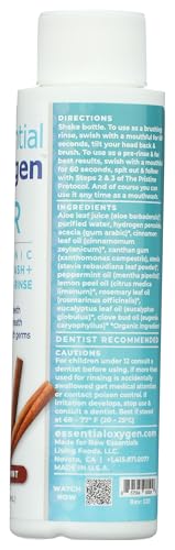 Marketing graphic highlighting Organic BR Cinnamint Mouthwash benefits