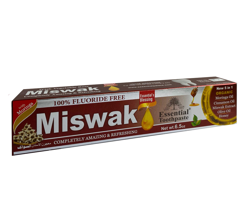 Tube of Essential Palace Miswak Toothpaste with mint flavor