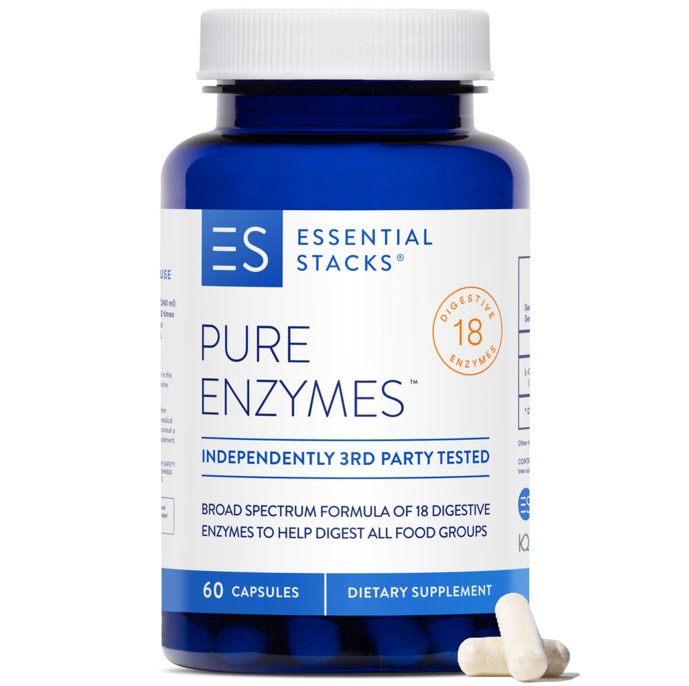 Essential Stacks Pure Digestive Enzymes bottle label