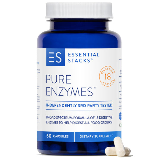 Essential Stacks Pure Digestive Enzymes bottle label