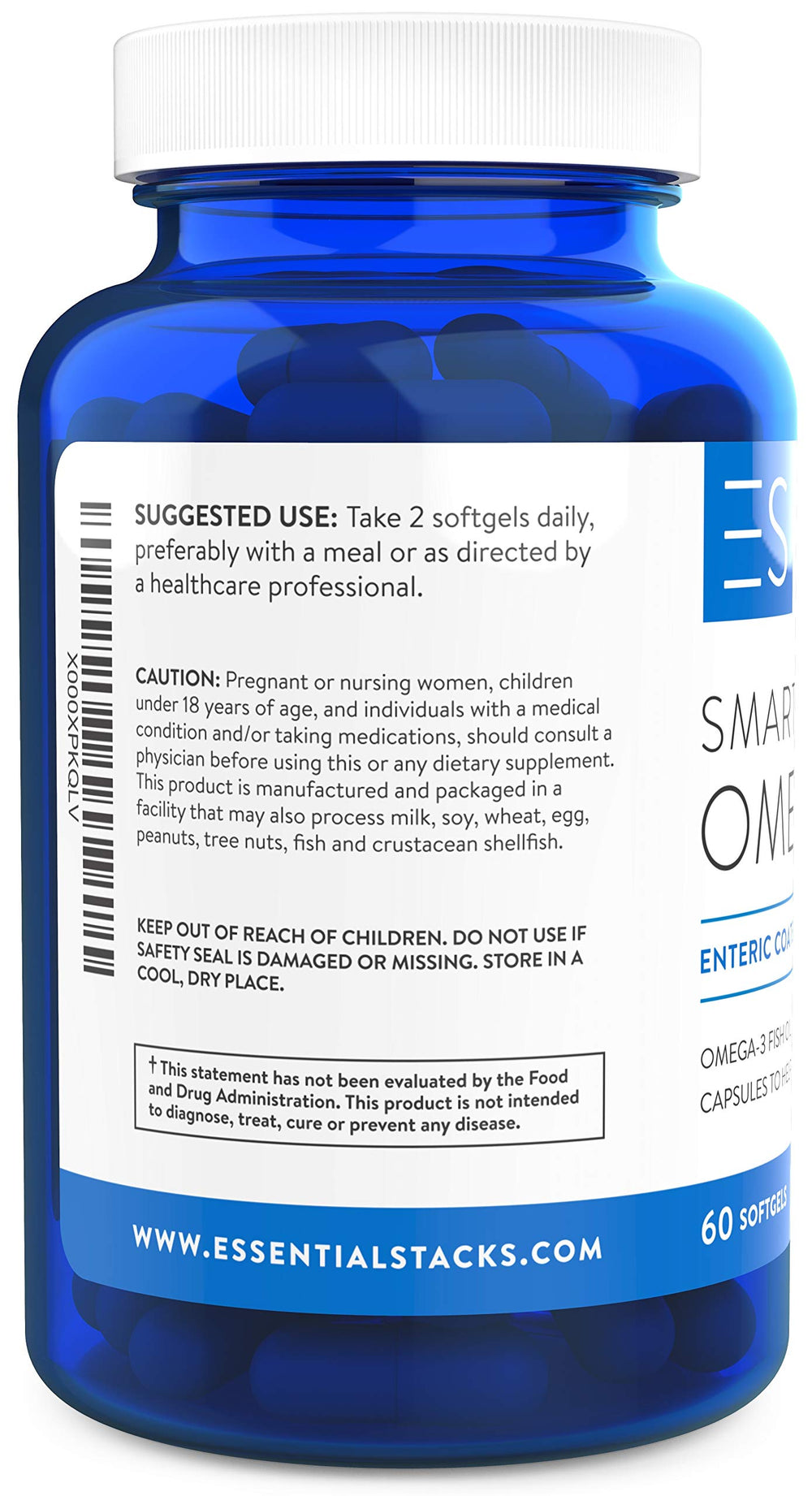 Infographic showing 800mg EPA and 600mg DHA per serving