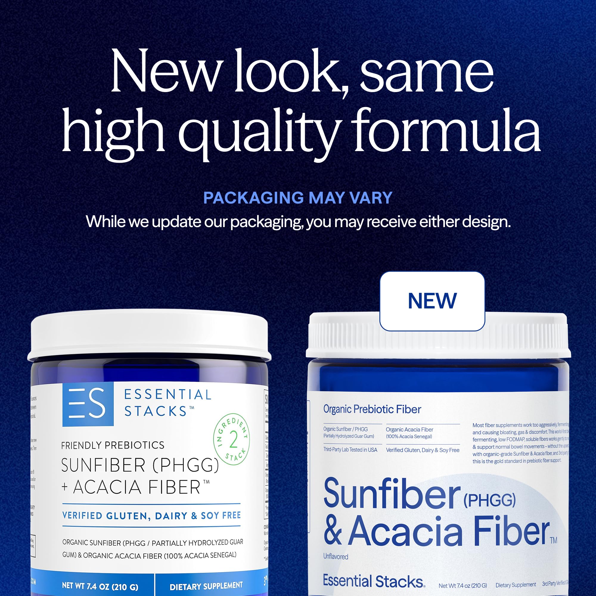 Close-up of Sunfiber PHGG and Acacia fiber powder texture