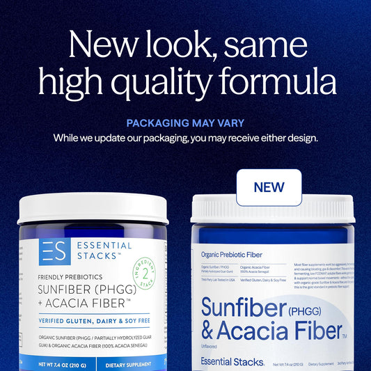 Close-up of Sunfiber PHGG and Acacia fiber powder texture